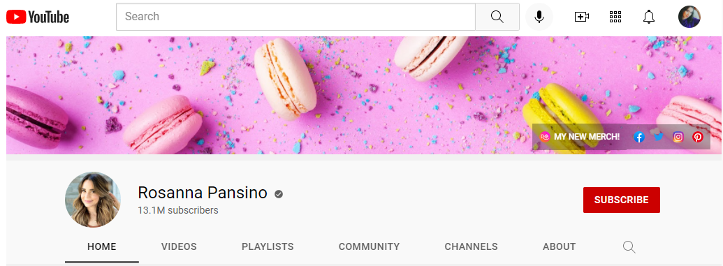 rosanna pansino youtube banner